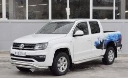 15 799 р. Защита переднего бампера (2 трубы Ø63 и 75х42 мм, нержавейка) Russtal Volkswagen Amarok рестайлинг (2016-2022)  с доставкой в г. Белгород. Увеличить фотографию 2