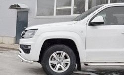15 799 р. Защита переднего бампера (2 трубы Ø63 и 75х42 мм, нержавейка) Russtal Volkswagen Amarok рестайлинг (2016-2022)  с доставкой в г. Белгород. Увеличить фотографию 4