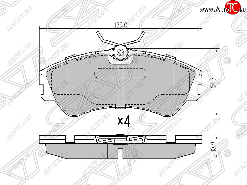 1 429 р. Колодки тормозные SAT (передние) Volkswagen Transporter T4 рестайлинг (1996-2003)  с доставкой в г. Белгород