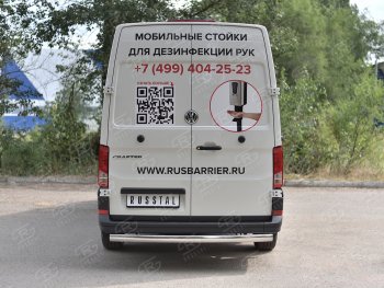 16 299 р. Защита заднего бампера (Ø75х42 мм, нержавейка) Russtal Volkswagen Crafter 2 (2017-2025)  с доставкой в г. Белгород. Увеличить фотографию 2