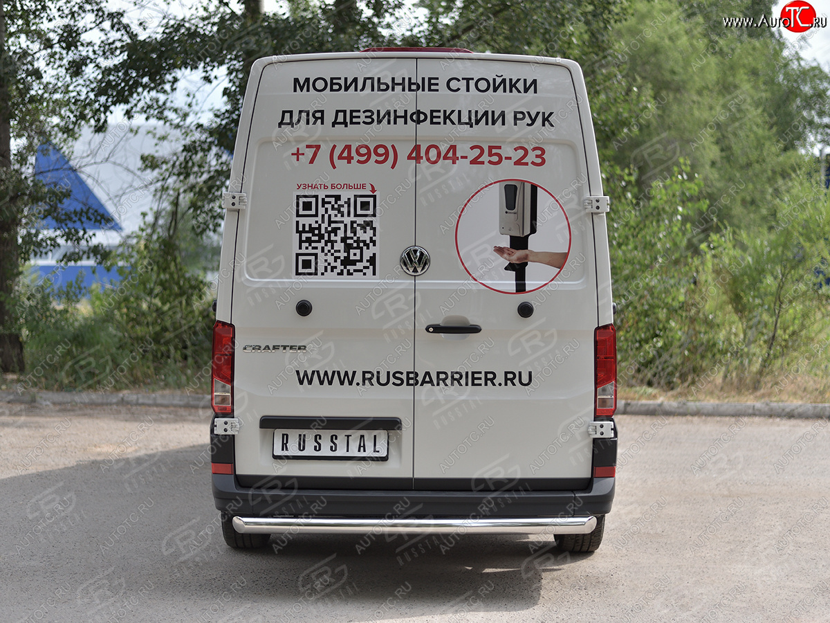 16 999 р. Защита заднего бампера (Ø76 мм, нержавейка) SLITKOFF Volkswagen Crafter 2 (2017-2025)  с доставкой в г. Белгород