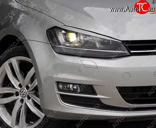 1 149 р. Реснички на фары Tuning-Sport Volkswagen Golf 7 дорестайлинг, хэтчбэк 5 дв. (2012-2017) (Неокрашенные)  с доставкой в г. Белгород