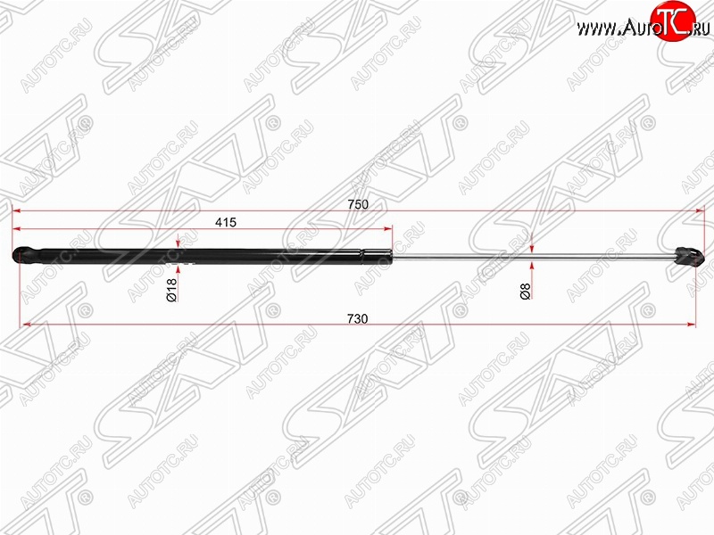 749 р. Газовый упор капота SAT  Volkswagen Golf  6 (2008-2014) хэтчбэк 5 дв.  с доставкой в г. Белгород