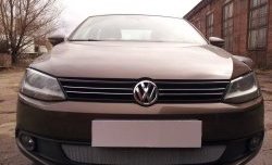 1 539 р. Сетка на бампер Russtal (хром) Volkswagen Jetta A6 седан дорестайлинг (2011-2015)  с доставкой в г. Белгород. Увеличить фотографию 2