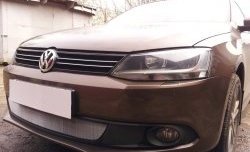 1 539 р. Сетка на бампер Russtal (хром) Volkswagen Jetta A6 седан дорестайлинг (2011-2015)  с доставкой в г. Белгород. Увеличить фотографию 3