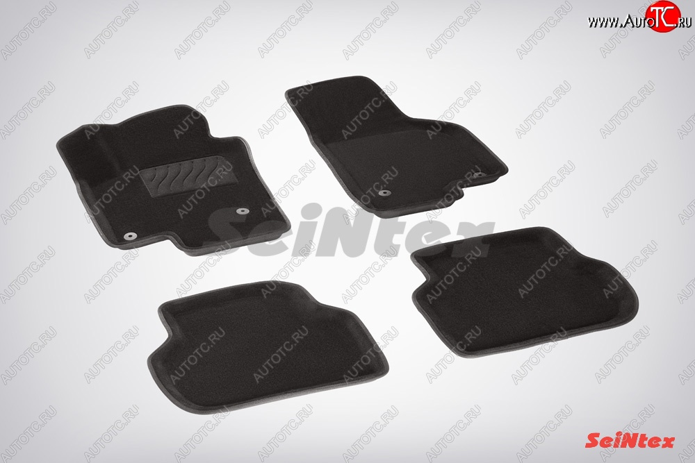 5 699 р. Износостойкие коврики в салон SeiNtex Premium 3D 4 шт. (ворсовые, черные) Volkswagen Jetta A6 седан дорестайлинг (2011-2015)  с доставкой в г. Белгород