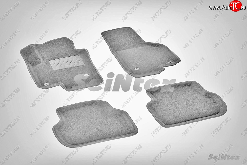5 699 р. Износостойкие коврики в салон SeiNtex Premium 3D 4 шт. (ворсовые, серые) Volkswagen Jetta A6 седан дорестайлинг (2011-2015)  с доставкой в г. Белгород