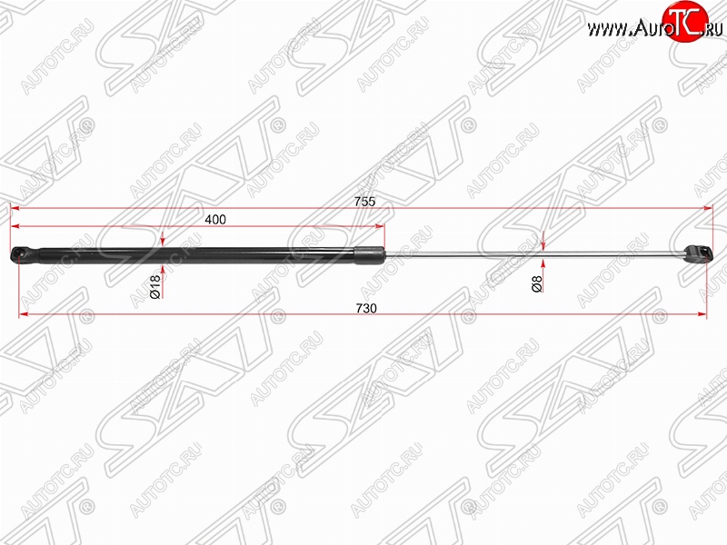 759 р. Газовый упор капота SAT Volkswagen Passat B8 седан дорестайлинг (2015-2019)  с доставкой в г. Белгород