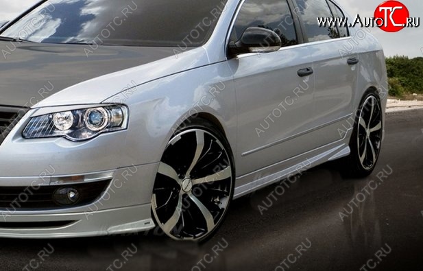 7 749 р. Пороги накладки CT Volkswagen Passat B6 седан (2005-2011) (Неокрашенные)  с доставкой в г. Белгород