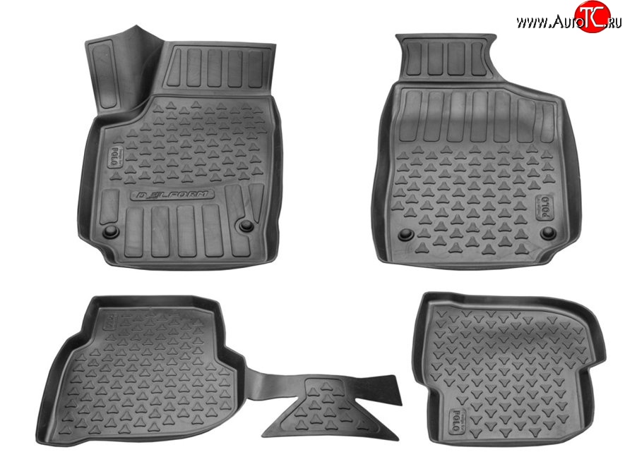 1 199 р. Комплект ковриков в салон Delform 4 шт. (полиуретан) Volkswagen Polo 5 седан дорестайлинг (2009-2015)  с доставкой в г. Белгород