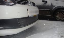 2 189 р. Сетка на бампер Russtal (хром) Volkswagen Polo 5 седан дорестайлинг (2009-2015)  с доставкой в г. Белгород. Увеличить фотографию 2
