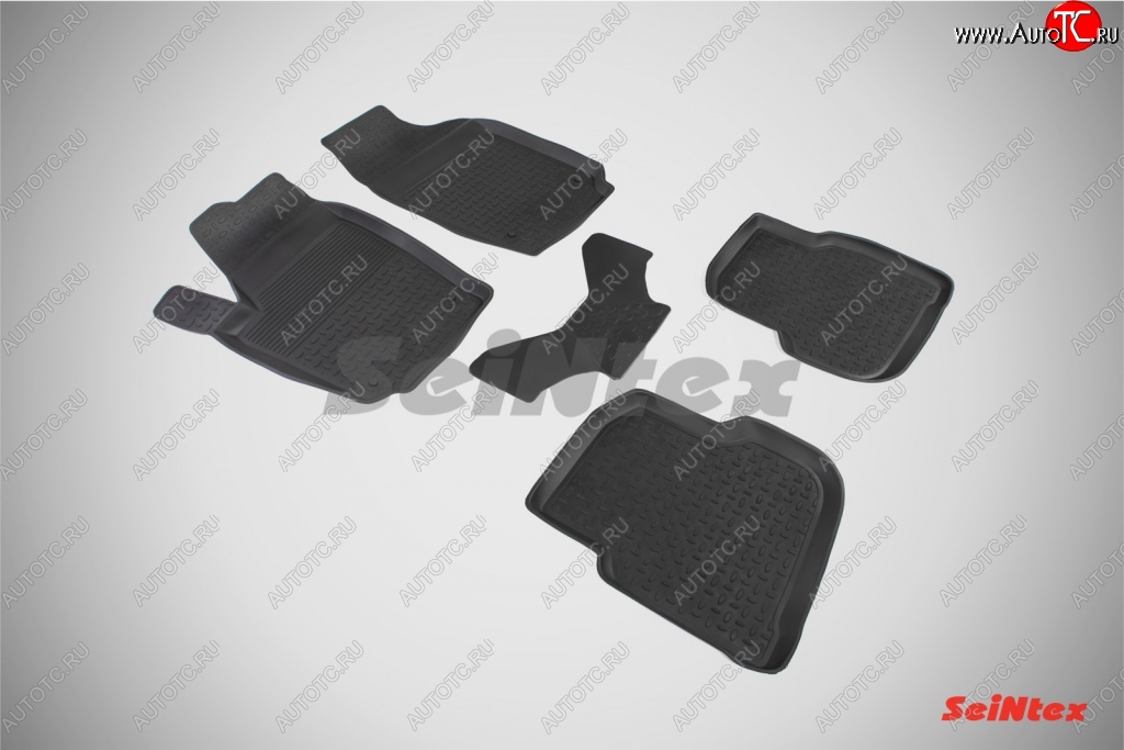 3 099 р. Износостойкие коврики в салон с высоким бортом SeiNtex Premium 4 шт. (резина) Volkswagen Polo 5 седан дорестайлинг (2009-2015)  с доставкой в г. Белгород
