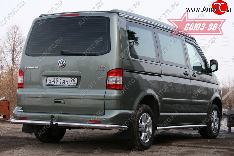 10 844 р. Защита заднего бампера Souz-96 (d60) Volkswagen Transporter T5 дорестайлинг (2003-2009)  с доставкой в г. Белгород