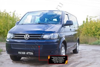2 359 р. Защитная сетка решетки переднего бампера (шагрень) RА Volkswagen Transporter T5 рестайлинг (2009-2015)  с доставкой в г. Белгород. Увеличить фотографию 2
