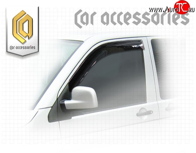 1 999 р. Комплект дефлекторов окон CA Plastic Volkswagen Transporter T5 дорестайлинг (2003-2009) (Classic черный, Без надписи)  с доставкой в г. Белгород
