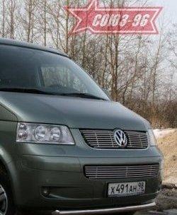 11 249 р. Защита переднего бампера одинарная Souz-96 (d60). Volkswagen Transporter T5 дорестайлинг (2003-2009)  с доставкой в г. Белгород. Увеличить фотографию 2