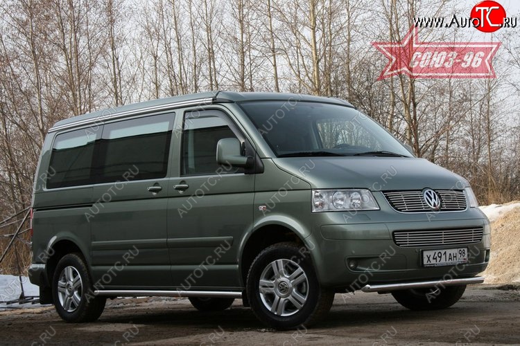 11 249 р. Защита переднего бампера одинарная Souz-96 (d60). Volkswagen Transporter T5 дорестайлинг (2003-2009)  с доставкой в г. Белгород