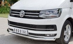17 499 р. Защита переднего бампера (Ø63 мм, нержавейка) SLITKOFF Volkswagen Transporter T6 дорестайлинг (2015-2019)  с доставкой в г. Белгород. Увеличить фотографию 2