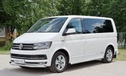 17 499 р. Защита переднего бампера (Ø63 мм, нержавейка) SLITKOFF Volkswagen Transporter T6 дорестайлинг (2015-2019)  с доставкой в г. Белгород. Увеличить фотографию 3