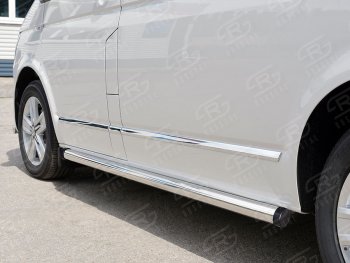 12 749 р. Правая защита порога SLITKOFF из круглой трубы диаметром 63 мм SLITKOFF Volkswagen Caravelle T6 дорестайлинг (2015-2019)  с доставкой в г. Белгород. Увеличить фотографию 3