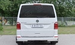 14 449 р. Защита заднего бампера (Ø42 мм, нержавейка, уголки) SLITKOFF Volkswagen Caravelle T6 дорестайлинг (2015-2019)  с доставкой в г. Белгород. Увеличить фотографию 2