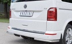 14 449 р. Защита заднего бампера (Ø42 мм, нержавейка, уголки) SLITKOFF Volkswagen Caravelle T6 дорестайлинг (2015-2019)  с доставкой в г. Белгород. Увеличить фотографию 3