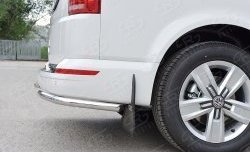 14 449 р. Защита заднего бампера (Ø42 мм, нержавейка, уголки) SLITKOFF Volkswagen Caravelle T6 дорестайлинг (2015-2019)  с доставкой в г. Белгород. Увеличить фотографию 4