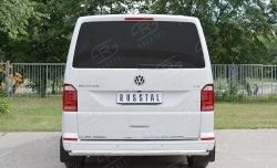 15 799 р. Защита заднего бампера (Ø63 мм, нержавейка, длинная база) SLITKOFF Volkswagen Caravelle T6 дорестайлинг (2015-2019)  с доставкой в г. Белгород. Увеличить фотографию 2