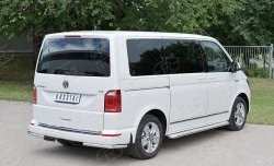 11 999 р. Защита заднего бампера (Ø42 мм, нержавейка, короткая база) SLITKOFF Volkswagen Transporter T5 рестайлинг (2009-2015)  с доставкой в г. Белгород. Увеличить фотографию 3