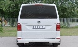 11 999 р. Защита заднего бампера (Ø42 мм, нержавейка, короткая база) SLITKOFF Volkswagen Transporter T5 рестайлинг (2009-2015)  с доставкой в г. Белгород. Увеличить фотографию 4
