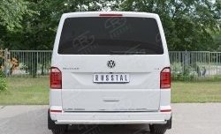 15 799 р. Защита заднего бампера (Ø63 мм, нержавейка, короткая база) SLITKOFF Volkswagen Caravelle T6 дорестайлинг (2015-2019)  с доставкой в г. Белгород. Увеличить фотографию 2