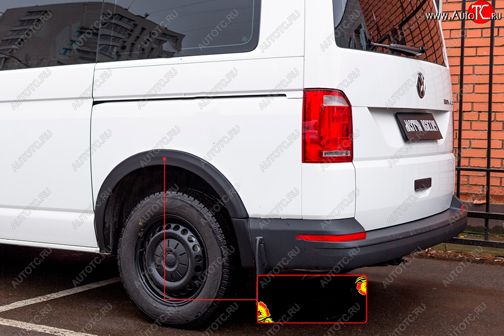 2 219 р. Накладка колесной арки RA (задняя левая) Volkswagen Transporter T6 дорестайлинг (2015-2019) (Поверхность глянец под покраску, Неокрашенный)  с доставкой в г. Белгород