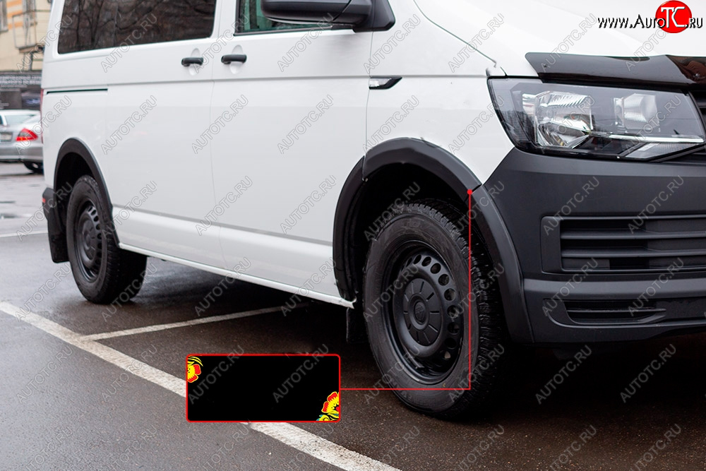 3 329 р. Накладка колесной арки RA (передняя правая) Volkswagen Transporter T6 дорестайлинг (2015-2019) (Поверхность глянец (под покраску), Неокрашенная)  с доставкой в г. Белгород