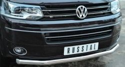 17 499 р. Одинарная защита переднего бампера диаметром 63 мм (Multivan-Caravelle) SLITKOFF  Volkswagen Caravelle  T5 - Transporter  T5  с доставкой в г. Белгород. Увеличить фотографию 2