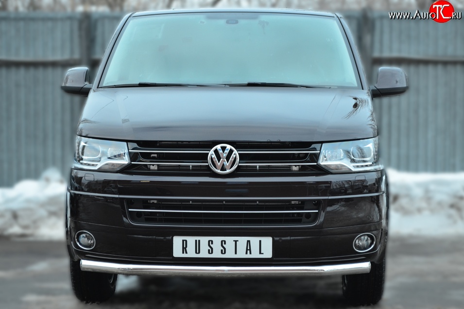 17 499 р. Одинарная защита переднего бампера диаметром 63 мм (Multivan-Caravelle) SLITKOFF  Volkswagen Caravelle  T5 - Transporter  T5  с доставкой в г. Белгород