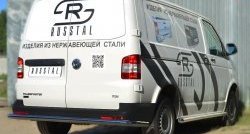 16 999 р. Защита заднего бампера (Ø63 мм, нержавейка) SLITKOFF Volkswagen Transporter T5 рестайлинг (2009-2015)  с доставкой в г. Белгород. Увеличить фотографию 4