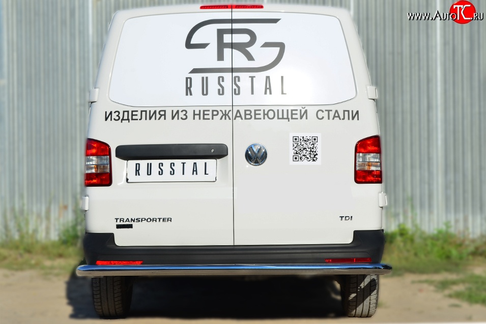 16 999 р. Защита заднего бампера (Ø63 мм, нержавейка) SLITKOFF Volkswagen Transporter T5 рестайлинг (2009-2015)  с доставкой в г. Белгород