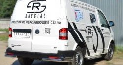 19 999 р. Защита заднего бампера (2 трубы Ø63 и 42 мм уголки, нержавейка) SLITKOFF Volkswagen Caravelle T6 дорестайлинг (2015-2019)  с доставкой в г. Белгород. Увеличить фотографию 4