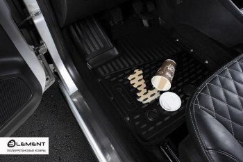 2 589 р. Комплект ковриков салона Element (полиуретан) 5 дверей  Volkswagen Tiguan  Mk2 (2016-2022) дорестайлинг, рестайлинг (Черные)  с доставкой в г. Белгород. Увеличить фотографию 2