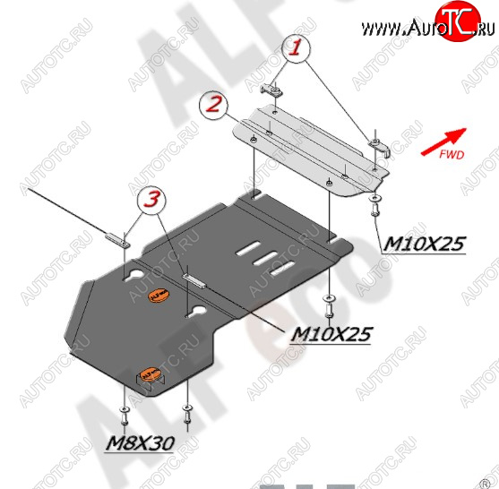 2 279 р. Защита КПП ALFECO (дв. 3.0/3.0D/3.6) Volkswagen Tiguan NF дорестайлинг (2006-2011) (Сталь 2 мм)  с доставкой в г. Белгород