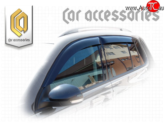 2 199 р. Комплект дефлекторов окон CA Plastic Volkswagen Tiguan NF дорестайлинг (2006-2011) (Classic полупрозрачный, Без хром.молдинга)  с доставкой в г. Белгород