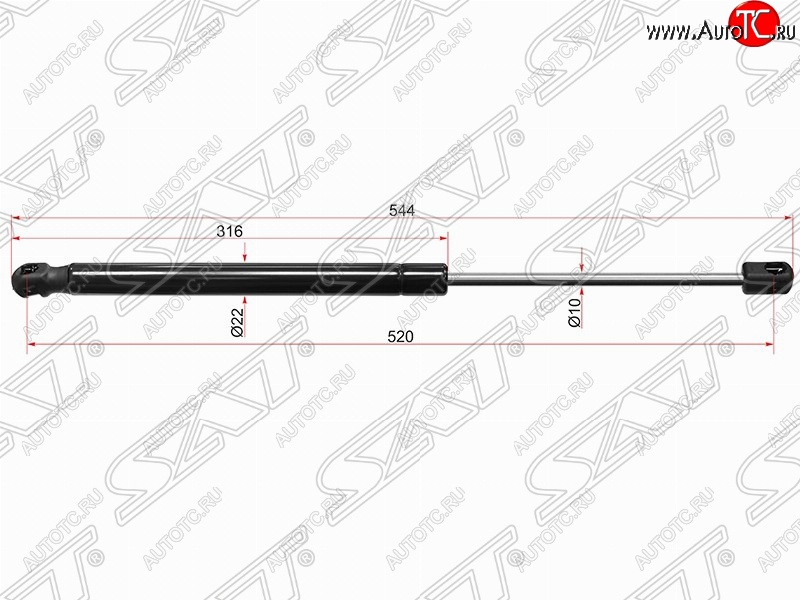 629 р. Газовый упор крышки багажника SAT Volkswagen Tiguan NF дорестайлинг (2006-2011)  с доставкой в г. Белгород