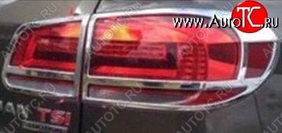 4 749 р. Накладки на фонари (рестайлинг) СТ v2 Volkswagen Tiguan NF рестайлинг (2011-2017) (Неокрашенные)  с доставкой в г. Белгород