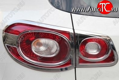 4 749 р. Накладки на фонари СТ Volkswagen Tiguan NF рестайлинг (2011-2017) (Неокрашенные)  с доставкой в г. Белгород