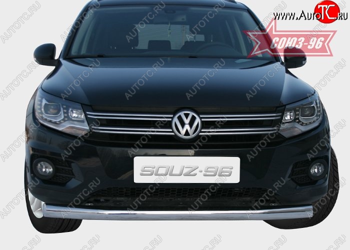 16 064 р. Защита переднего бампера одинарная Souz-96 (d76) Volkswagen Tiguan NF рестайлинг (2011-2017)  с доставкой в г. Белгород