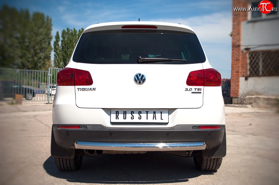 16 999 р. Одинарная защита заднего бампера из трубы диаметром 76 мм (Sport & Style) SLITKOFF  Volkswagen Tiguan  NF (2011-2017) рестайлинг  с доставкой в г. Белгород