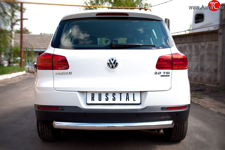 16 999 р. Защита заднего бампера (Ø76 мм, нержавейка,Track & Field) SLITKOFF Volkswagen Tiguan NF рестайлинг (2011-2017)  с доставкой в г. Белгород