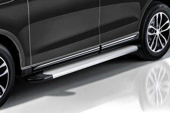16 999 р. Порожки для ног на Slitkoff Optima Volkswagen Touareg 1 GP рестайлинг (2006-2010) (Silver)  с доставкой в г. Белгород. Увеличить фотографию 2