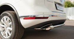 18 299 р. Одинарная защита заднего бампера диаметром 63 мм SLITKOFF  Volkswagen Touareg  NF (2014-2018) рестайлинг  с доставкой в г. Белгород. Увеличить фотографию 3