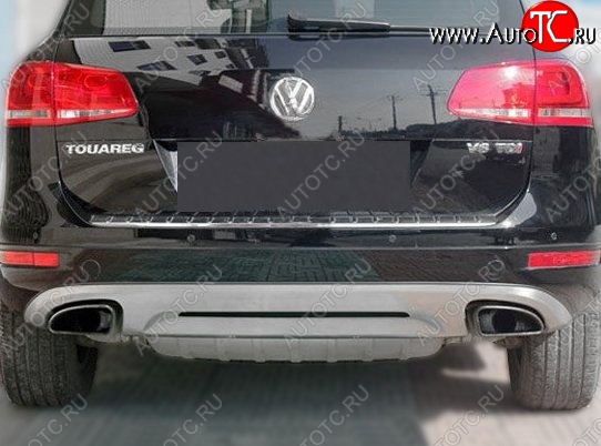 22 499 р. Накладка на задний бампер CT v2 Volkswagen Touareg 2 NF дорестайлинг (2010-2014) (Неокрашенная)  с доставкой в г. Белгород